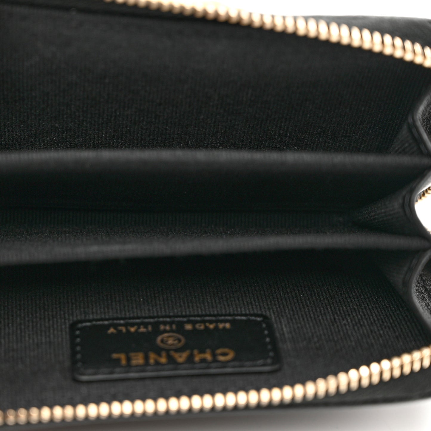 Caviar Quilted Boy Zip Around Coin Purse Wallet Black