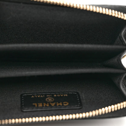 Chanel Caviar Quilted Boy Zip Around Coin Purse Wallet Black 5 of 7