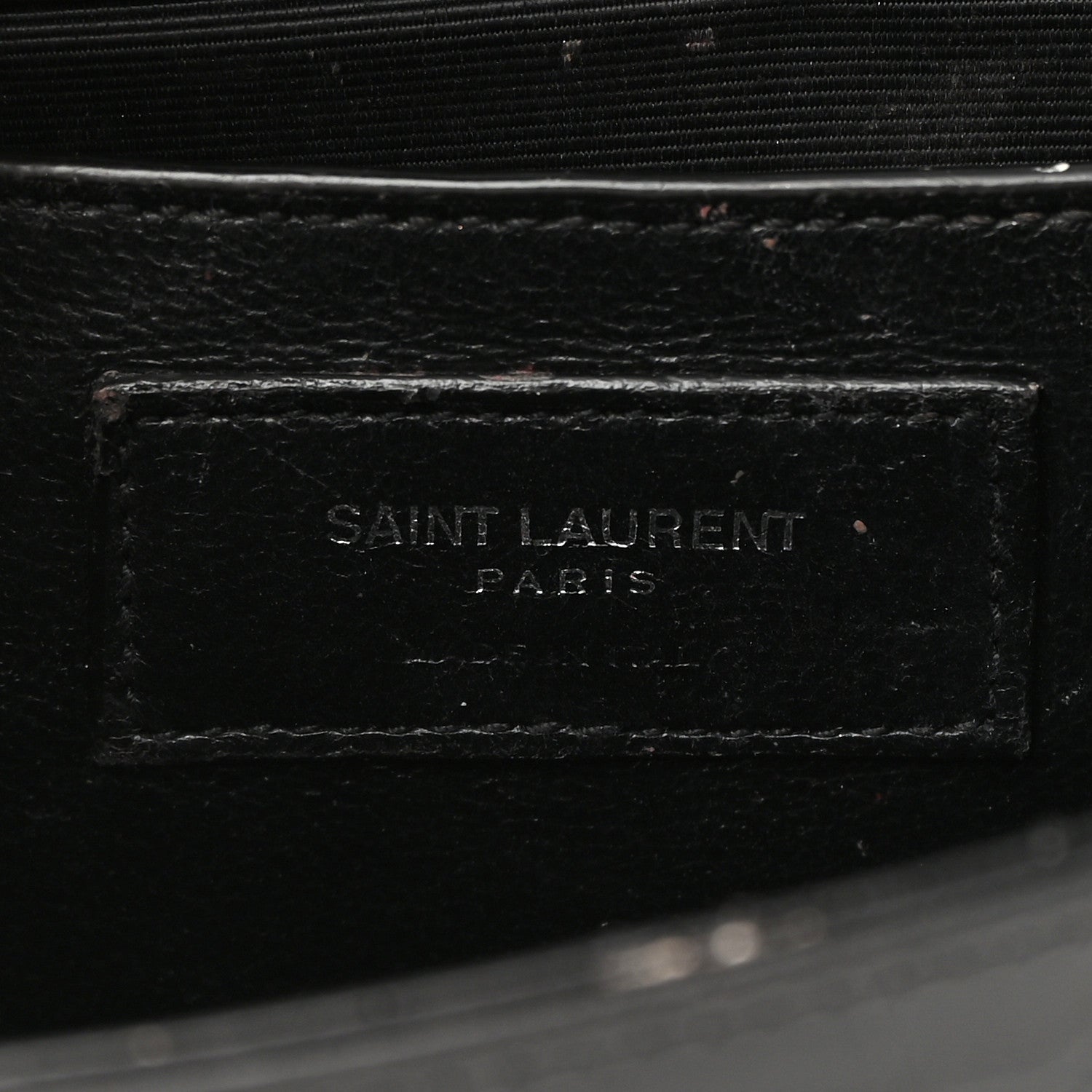 Saint Laurent Calfskin Crocodile Embossed Small Classic Monogram Kate Tassel Satchel Black 6 of 16