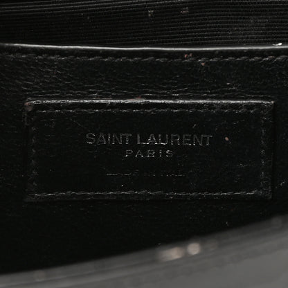 Saint Laurent Calfskin Crocodile Embossed Small Classic Monogram Kate Tassel Satchel Black 6 of 16