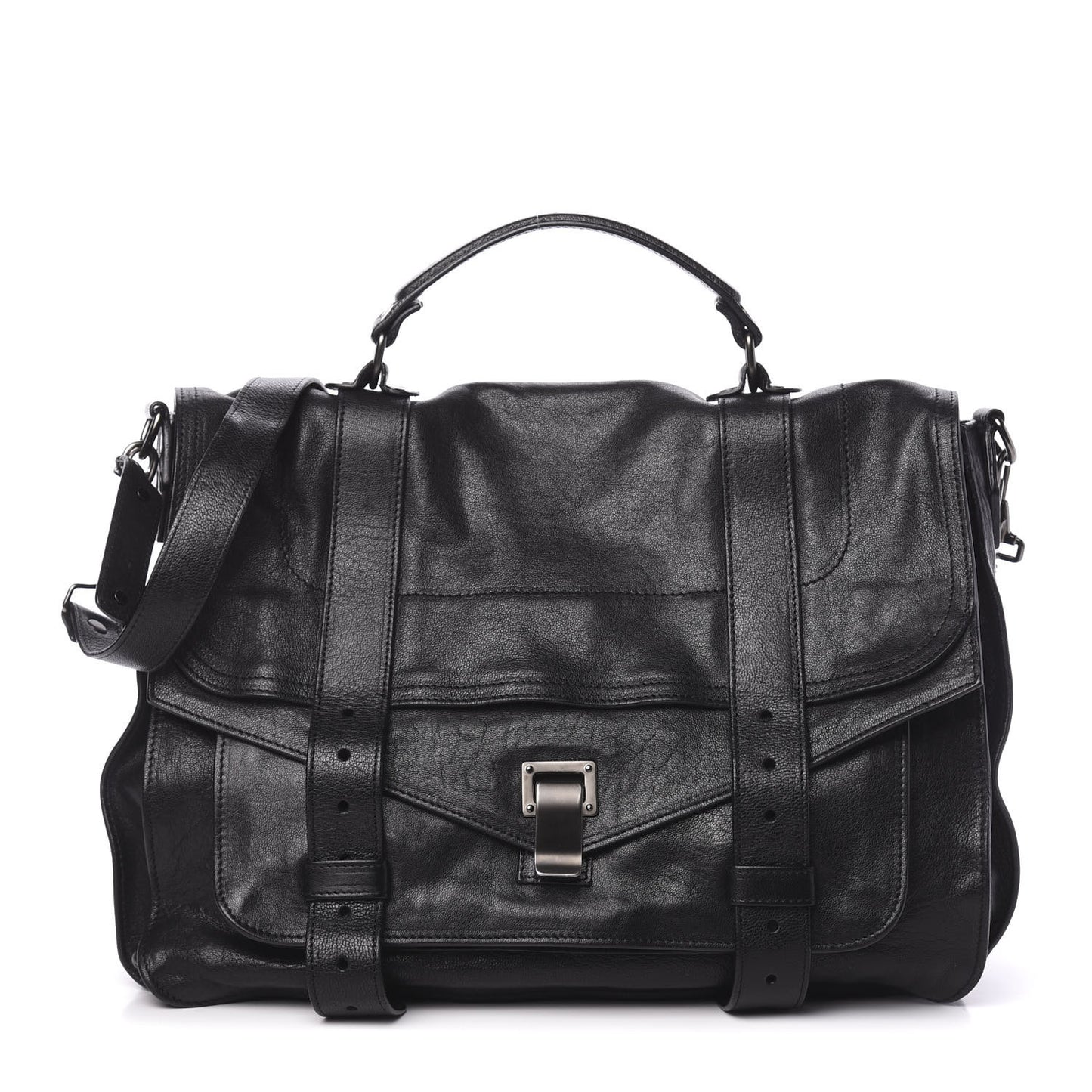 Lambskin PS1 Large Satchel Black