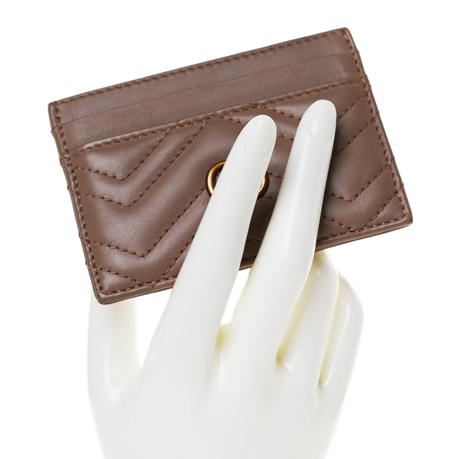 Gucci Calfskin Matelasse GG Marmont Card Holder Porcelain Rose 2 of 8
