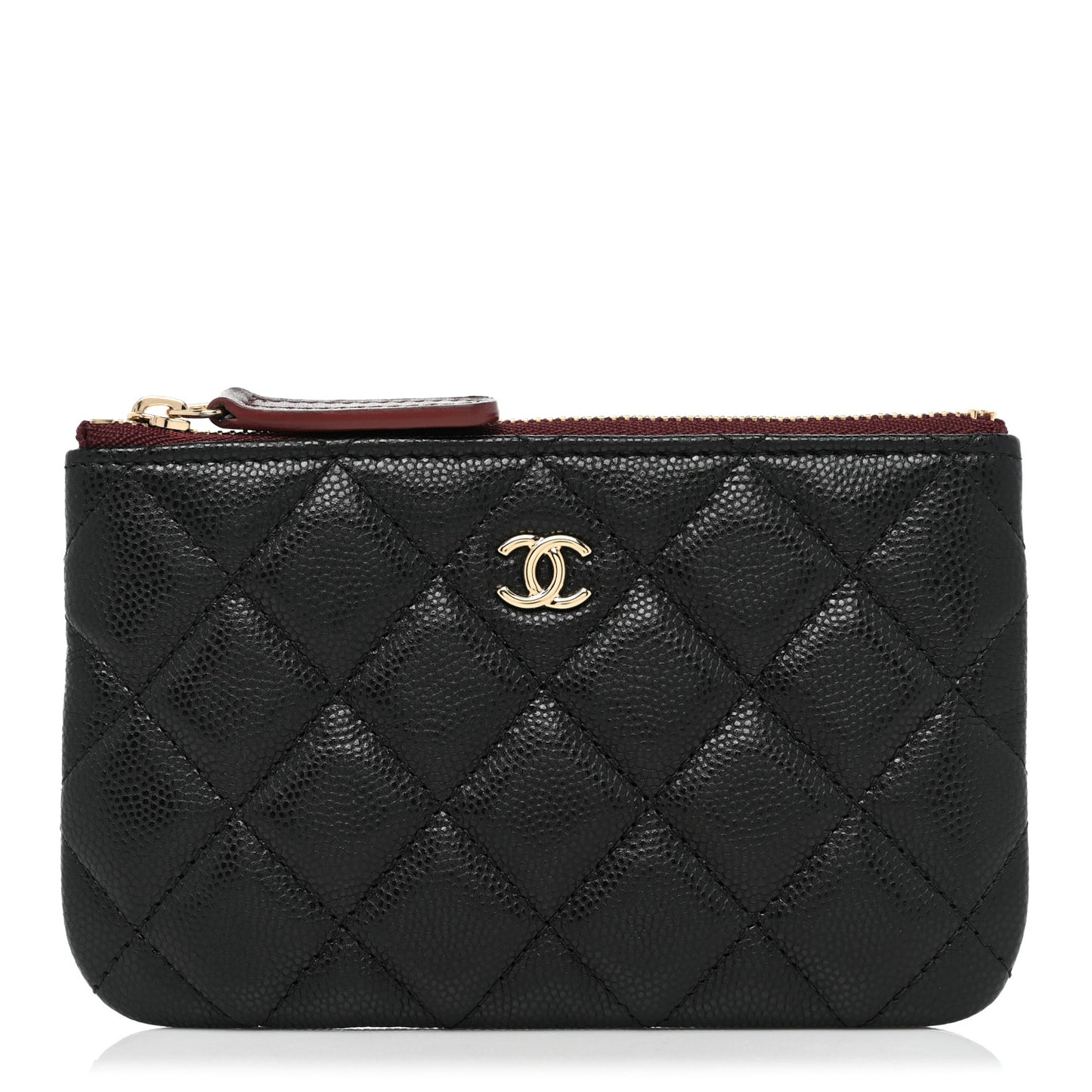 Caviar Quilted Small Cosmetic Case Black