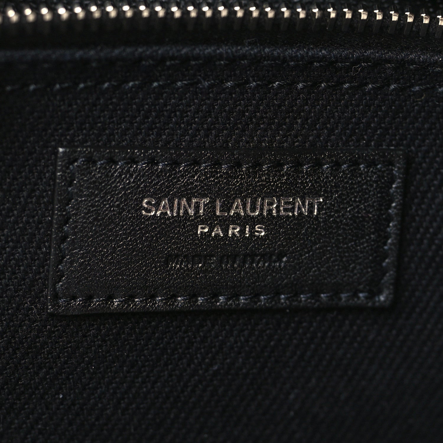 Saint Laurent Linen Calfskin Rive Gauche North South Tote Black 5 of 7