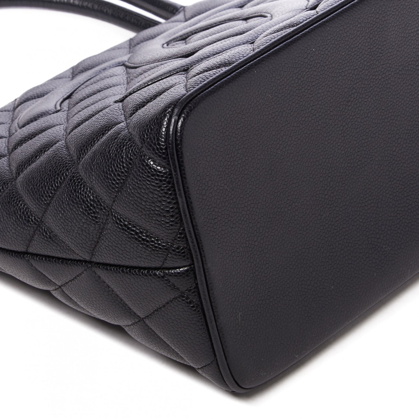 Caviar Quilted Medallion Tote Black