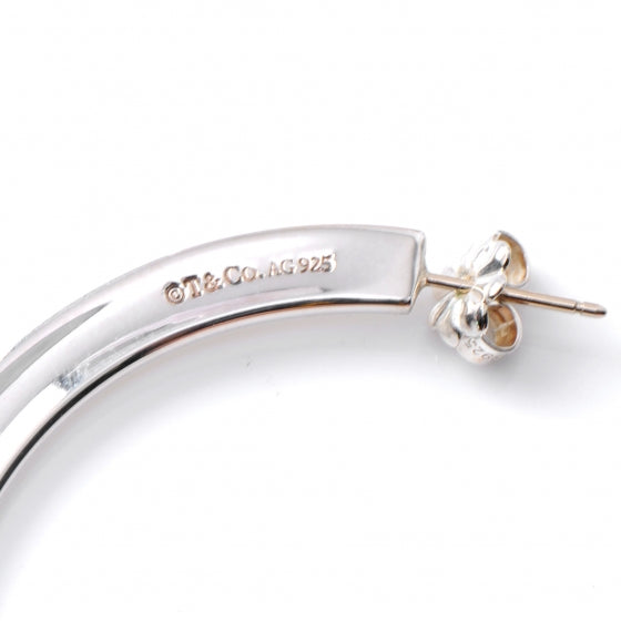 Tiffany Sterling Silver 1837 Flat Hoop Earrings 5 of 5