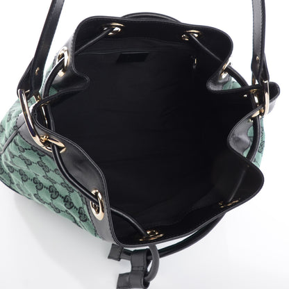 Gucci Monogram Drawstring Shoulder Bag Green 5 of 8