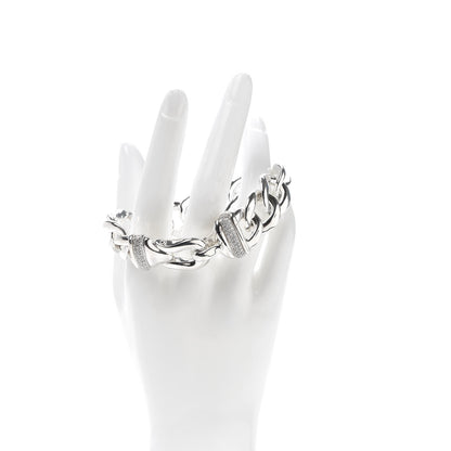 David Yurman Sterling Silver Diamond 20mm Curb Link Buckle Bracelet 2 of 5