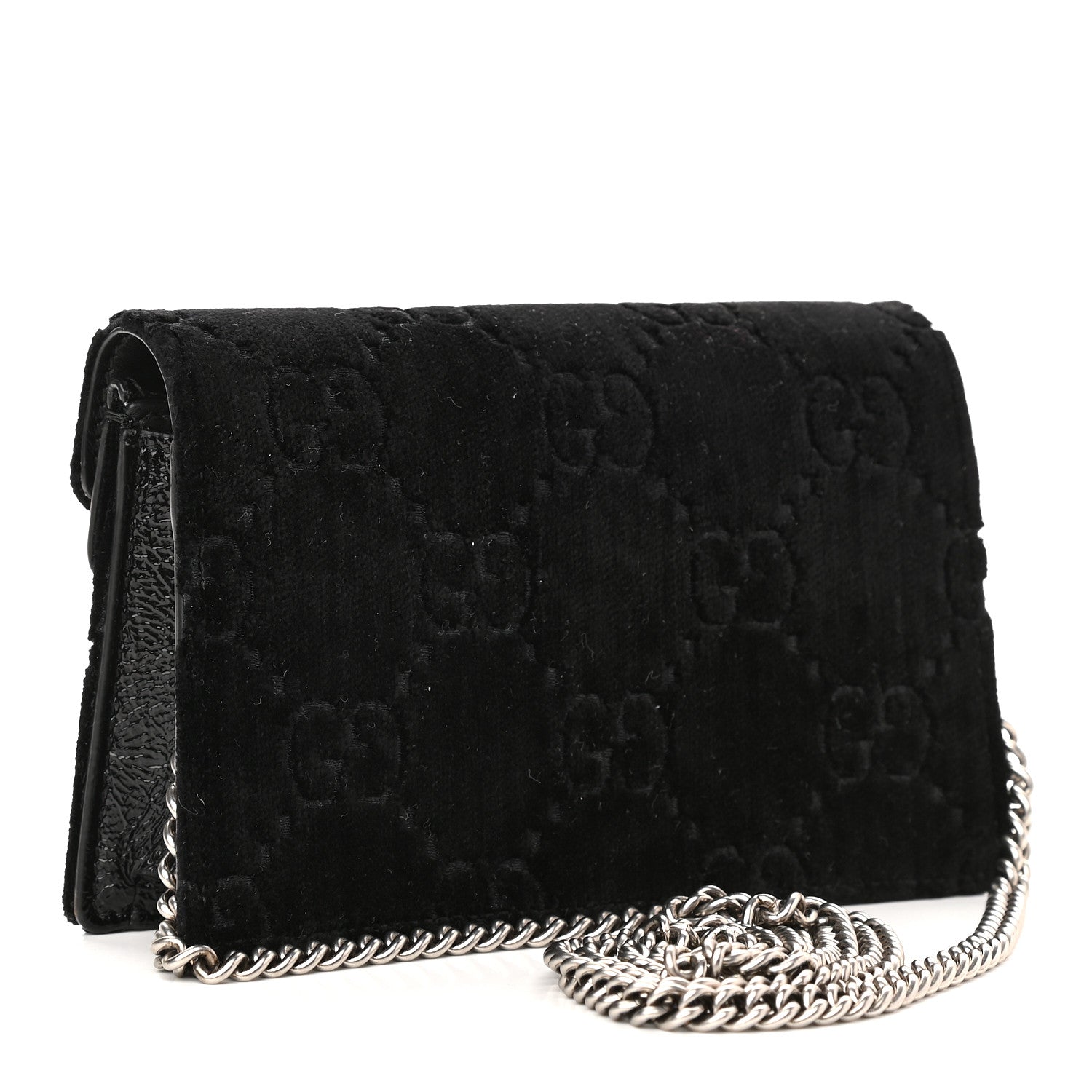 Gucci Velvet GG Monogram Super Mini Dionysus Shoulder Bag Black 2 of 7