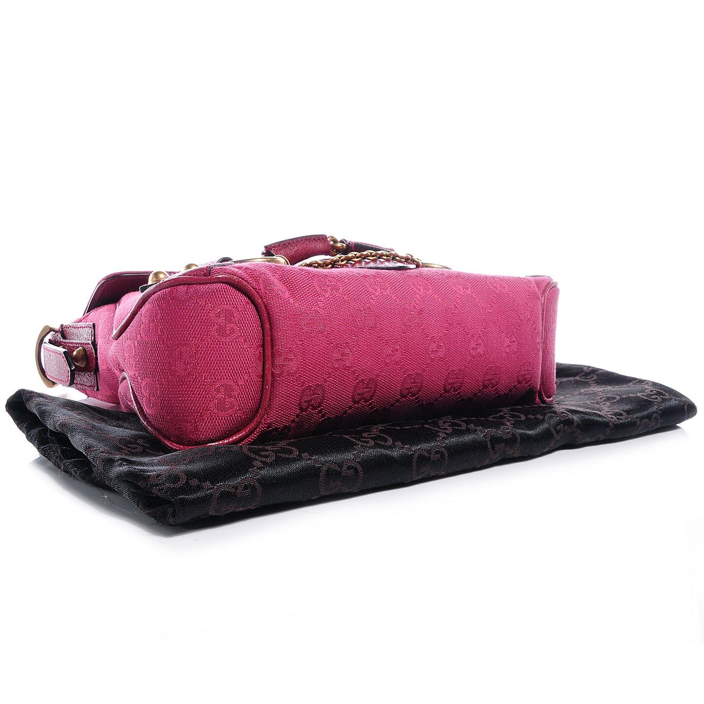 Monogram Horsebit Chain Flap Bag Fuchsia