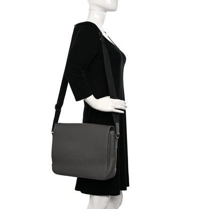Burberry Calfskin Logo Messenger Charcoal Grey 3 of 13