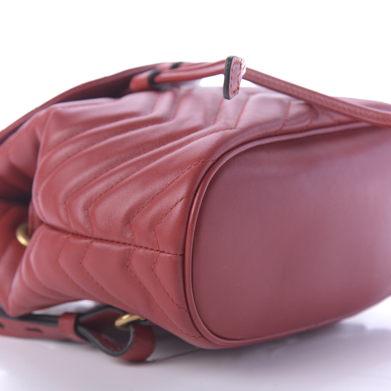 Gucci Calfskin Matelasse GG Marmont Flap Backpack Hibiscus Red 5 of 9