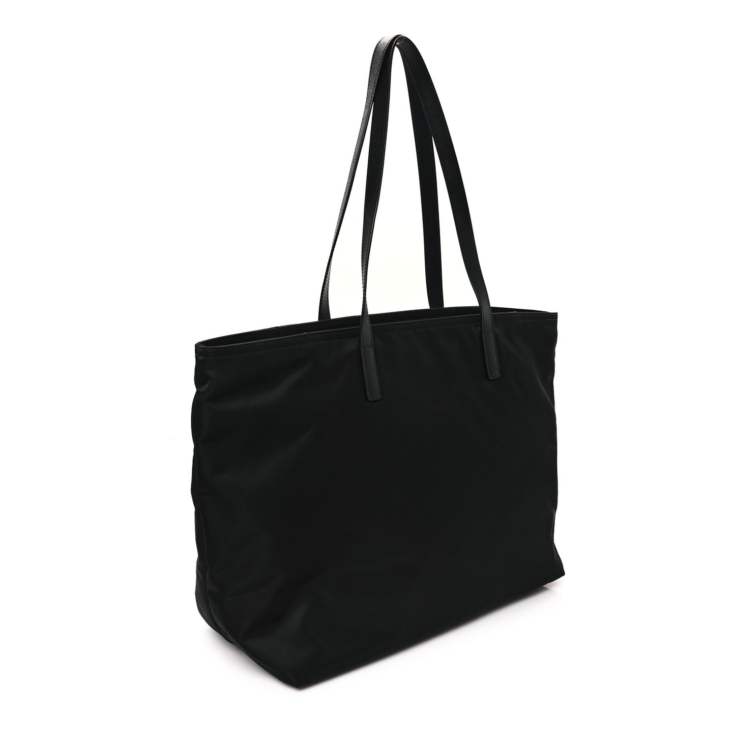 Tessuto Nylon Saffiano Shopping Tote Black