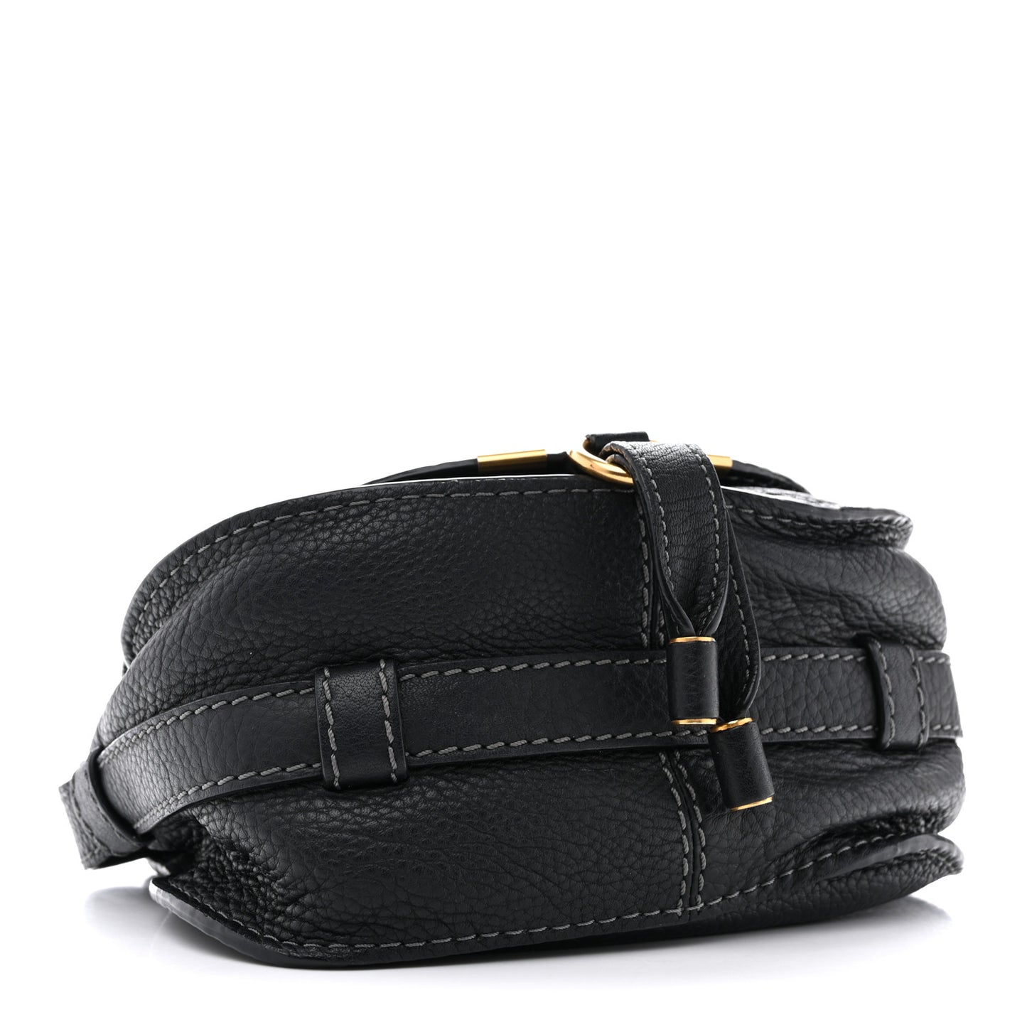 Calfskin Mini Marcie Round Crossbody Bag Black