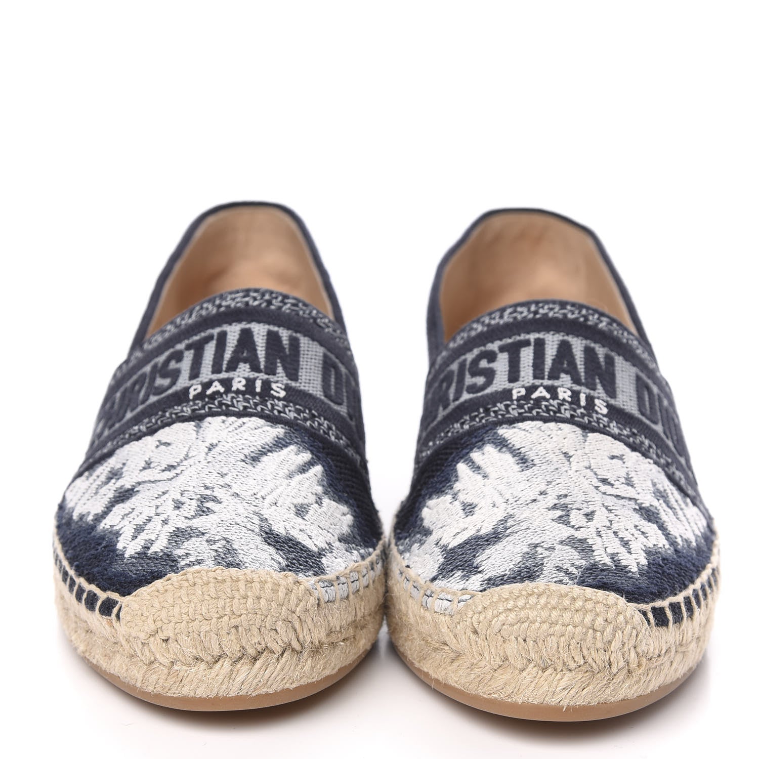 Christian Dior Canvas Tie and Dior Embroidered Granville 15mm Espadrilles 38 Denim 2 of 10