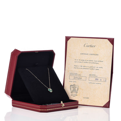 Cartier 18K Pink Gold Diamond Malachite XS Amulette de Cartier Pendant Necklace 5 of 5