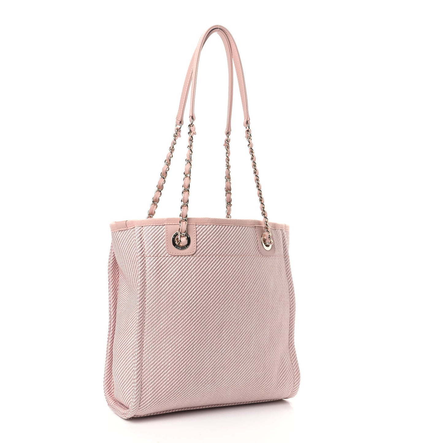 Mixed Fibers Calfskin Mini Deauville Tote Rose Pink