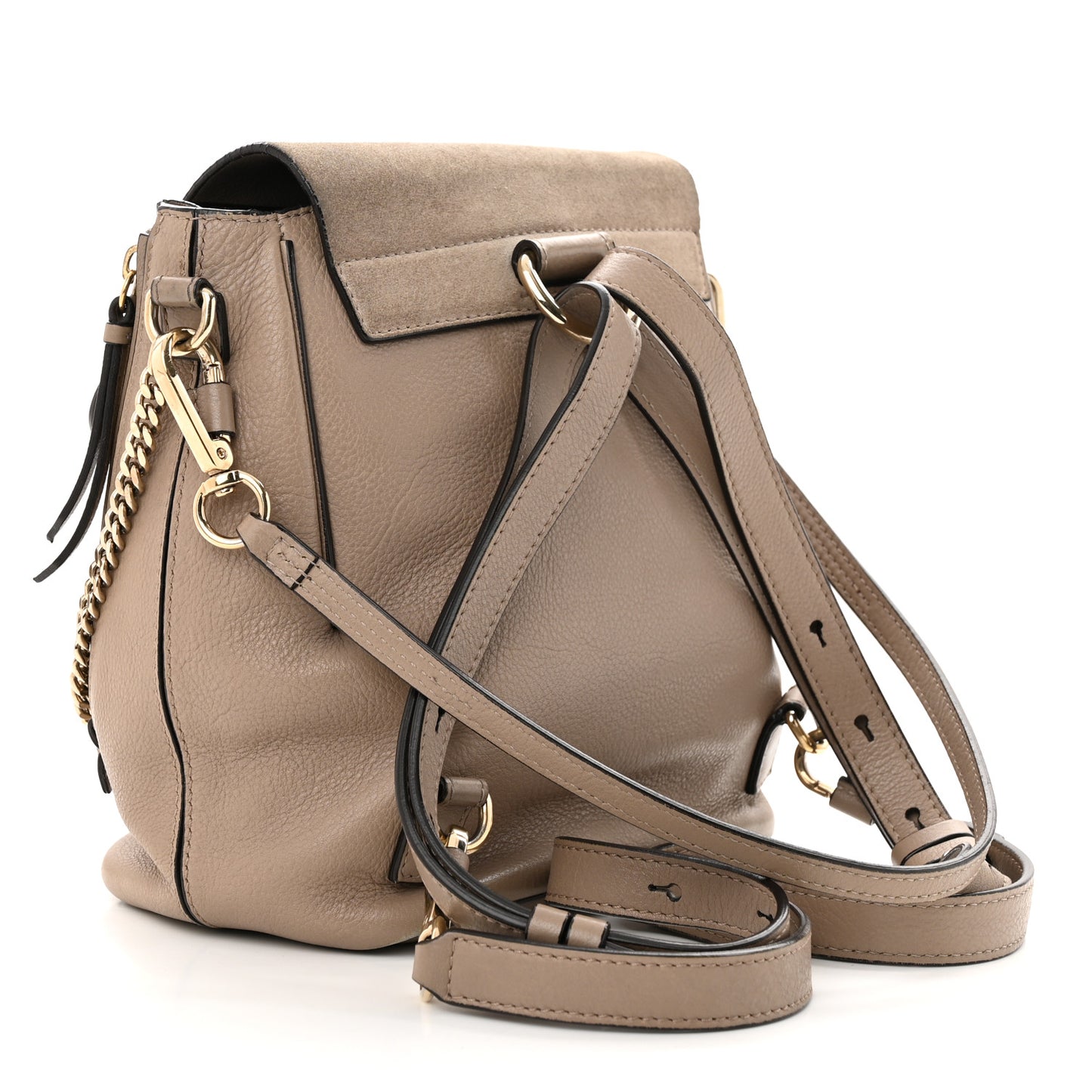 Suede Calfskin Medium Faye Backpack Motty Grey