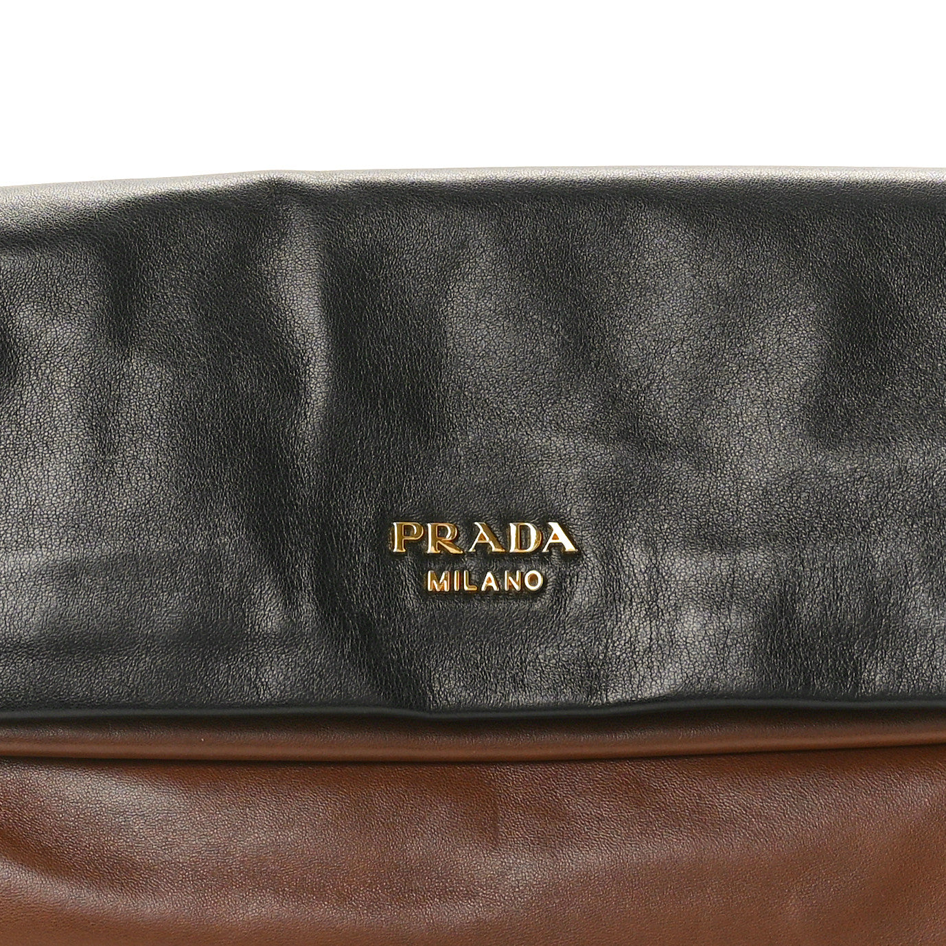 Nappa Fold Over Zip Clutch Cocco Black