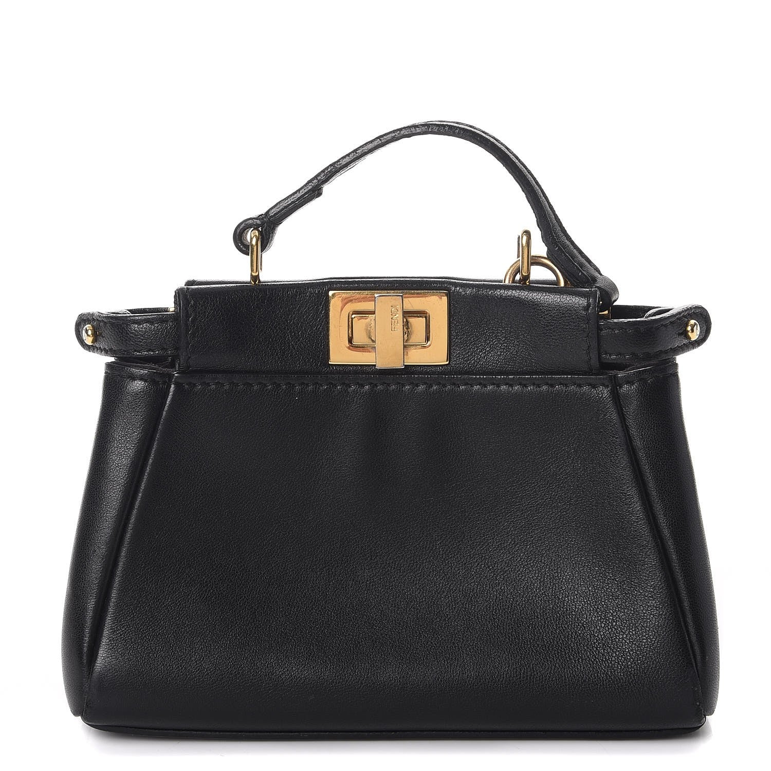 Fendi Nappa Micro Peekaboo Iconic Satchel Black 1 of 12