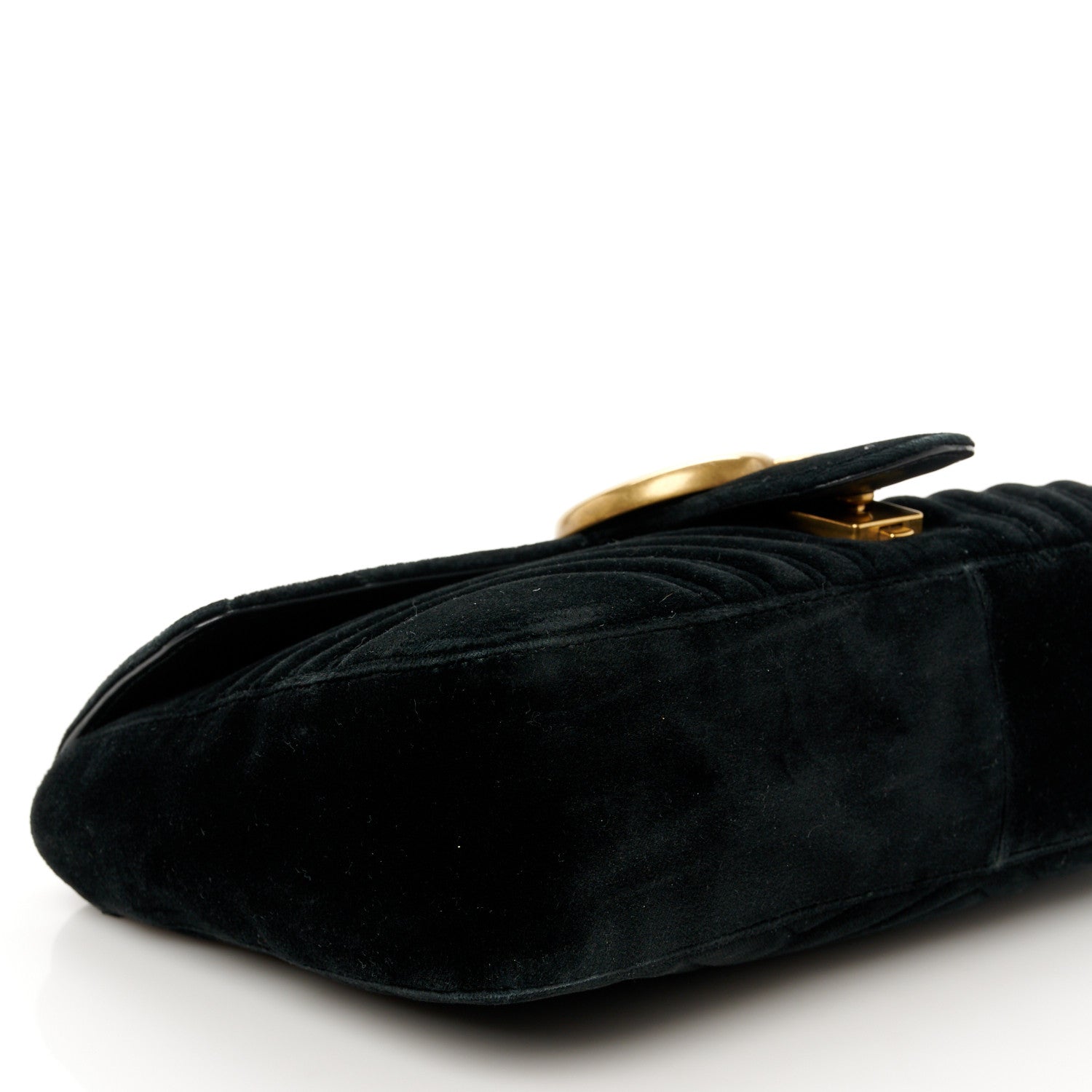 Gucci Velvet Matelasse Medium GG Marmont Shoulder Bag Black 9 of 10