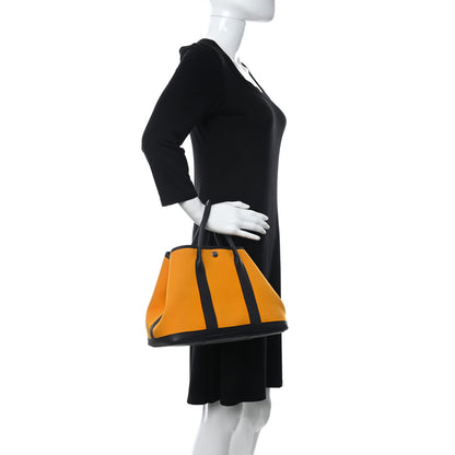 Hermes Toile Officier Negonda Garden Party 30 TPM Jaune D'Or Bleu Outremer 2 of 14
