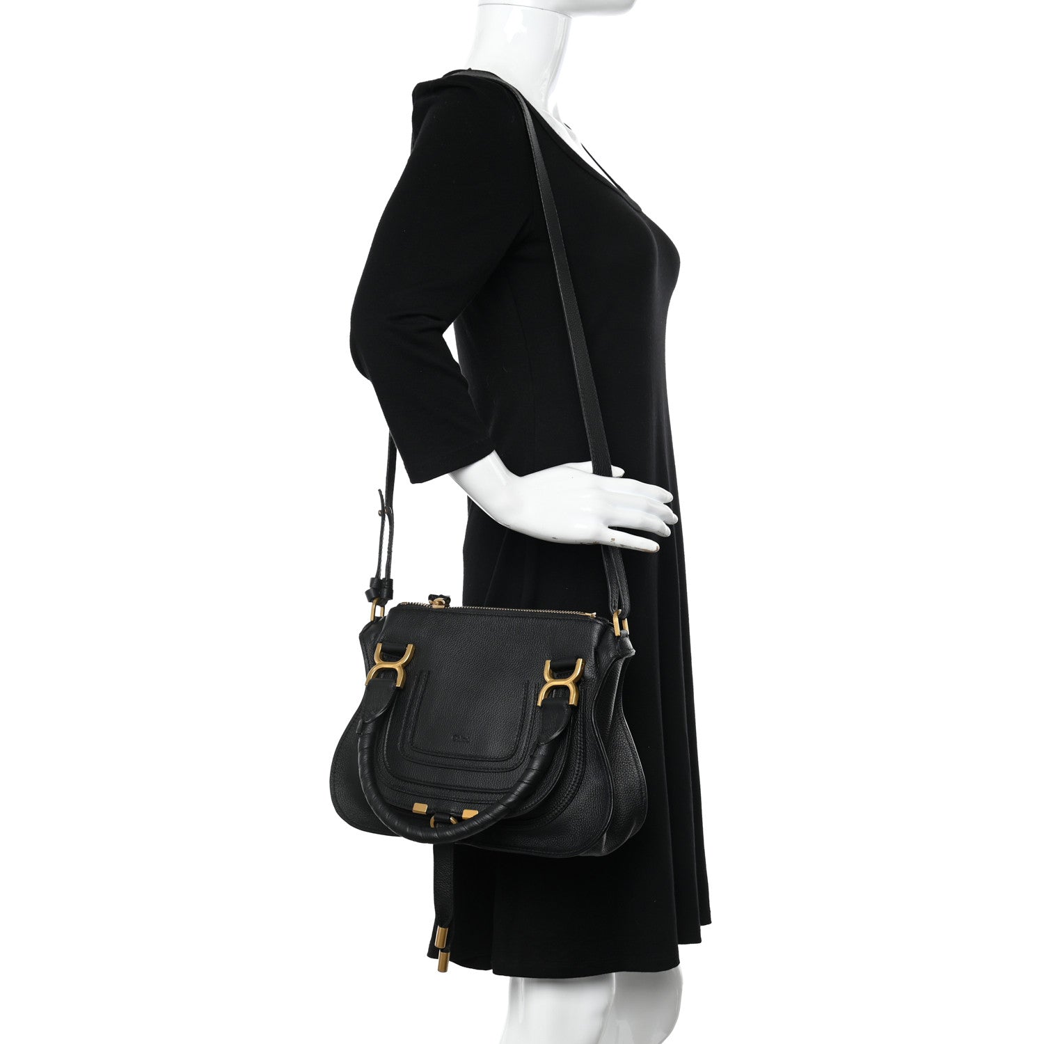 Chloe Calfskin Small Marcie Satchel Black 2 of 9