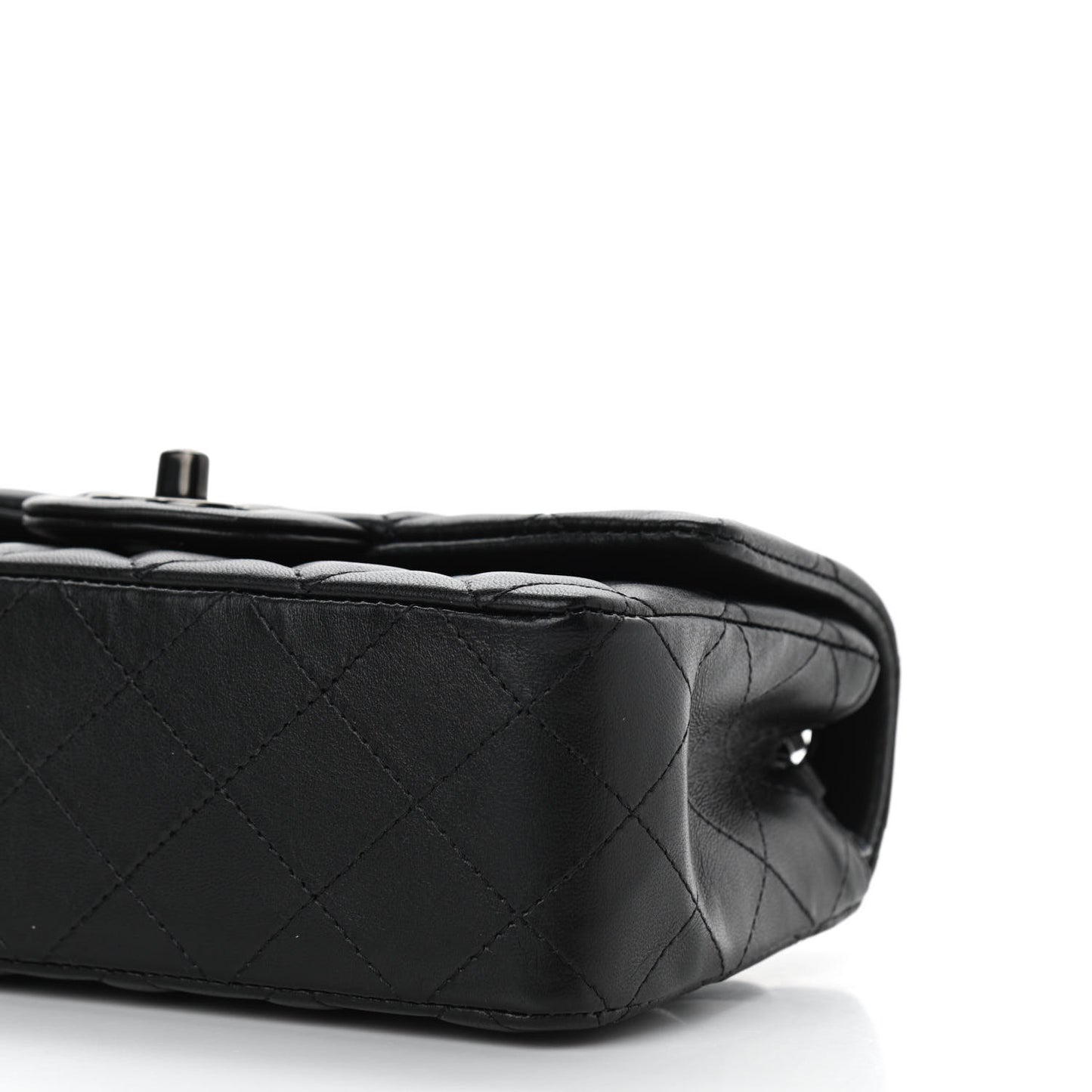 Lambskin Quilted Mini Rectangular Flap So Black