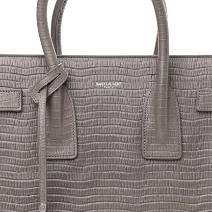 Saint Laurent Lizard Calfskin Embossed Small Sac De Jour Fog 9 of 22
