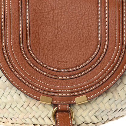 Chloe Raffia Calfskin Marcie Basket Tan 5 of 7