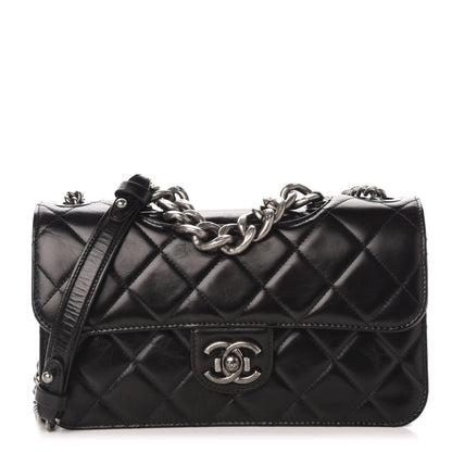 Chanel Glazed Calfskin Quilted Medium Perfect Edge Flap Black 1 of 10