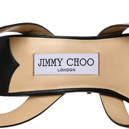 Jimmy Choo Calfskin Drya 120 Cork Wedge Sandals 38.5 Black Dark Brown 6 of 8