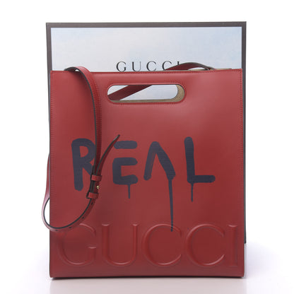 Gucci Calfskin GucciGhost Real Medium XL Tote Hibiscus Red 11 of 11