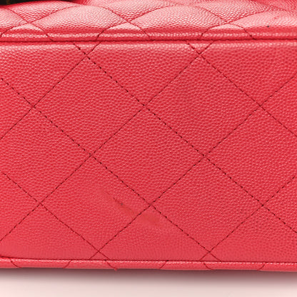Chanel Caviar Quilted Jumbo Double Flap Dark Pink 10 of 11