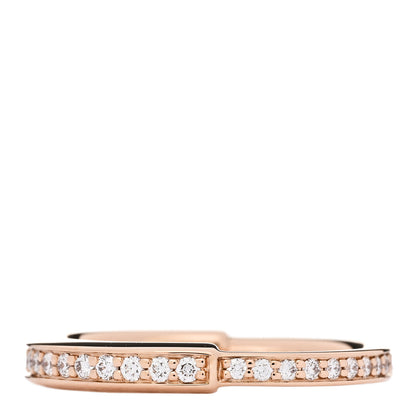 Tiffany 18K Rose Gold Diamond Lock Pave Ring 50 5.5 1 of 5