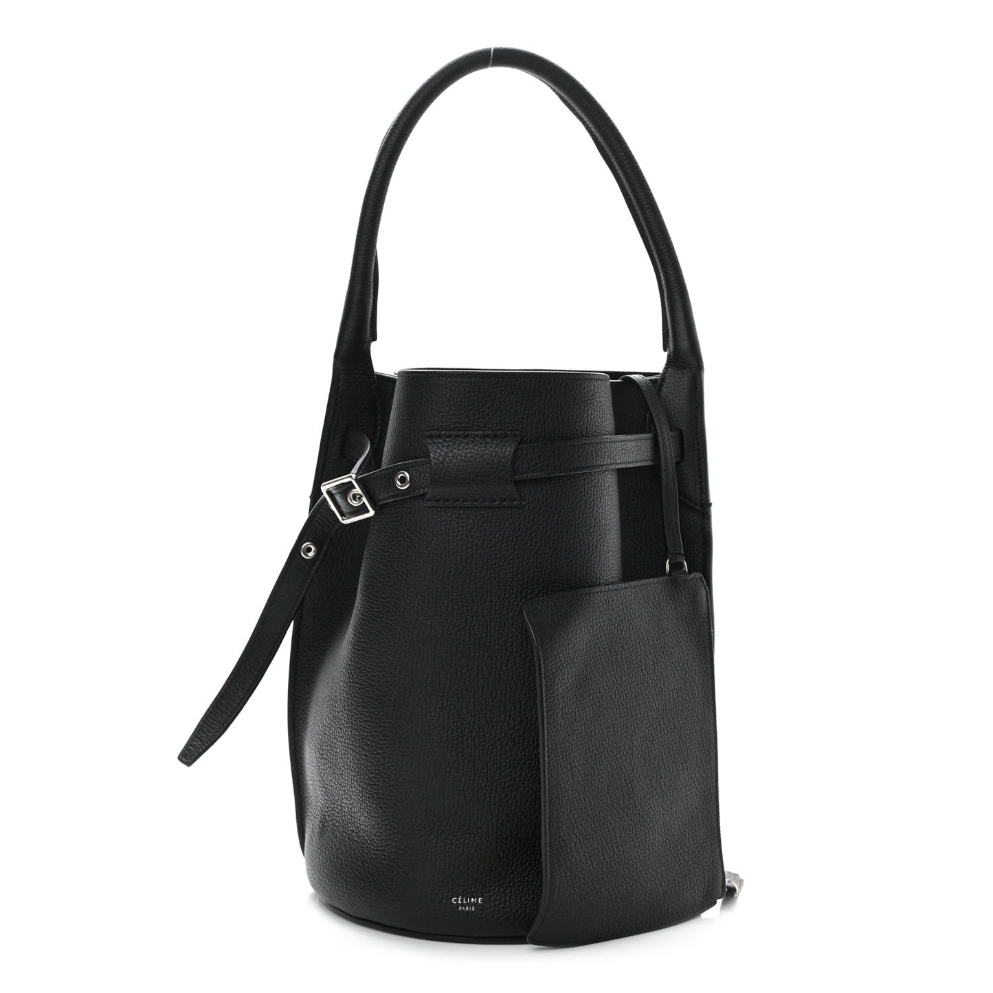 Supple Grained Calfskin Big Bag Bucket Black