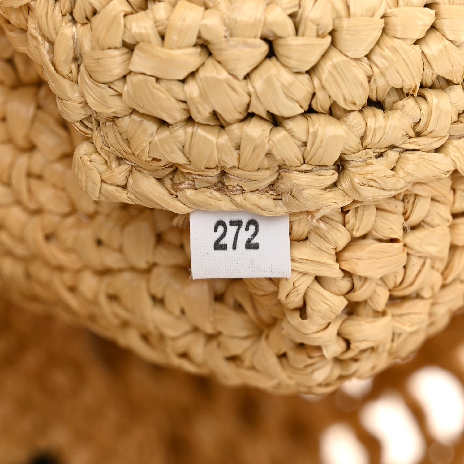 Prada Yarn Raffia Effect Crochet Logo Embroidered Shopping Tote Bag Naturale 7 of 10