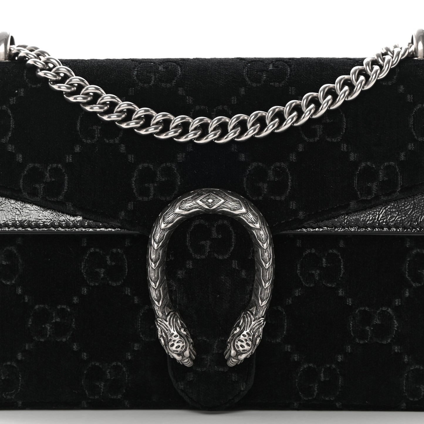 Velvet GG Monogram Small Dionysus Shoulder Bag Black