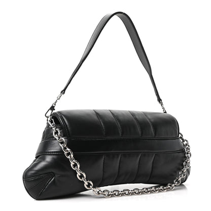 Gucci Nappa Vertical Matelasse Medium Maxi Horsebit Chain Shoulder Bag Black 3 of 11