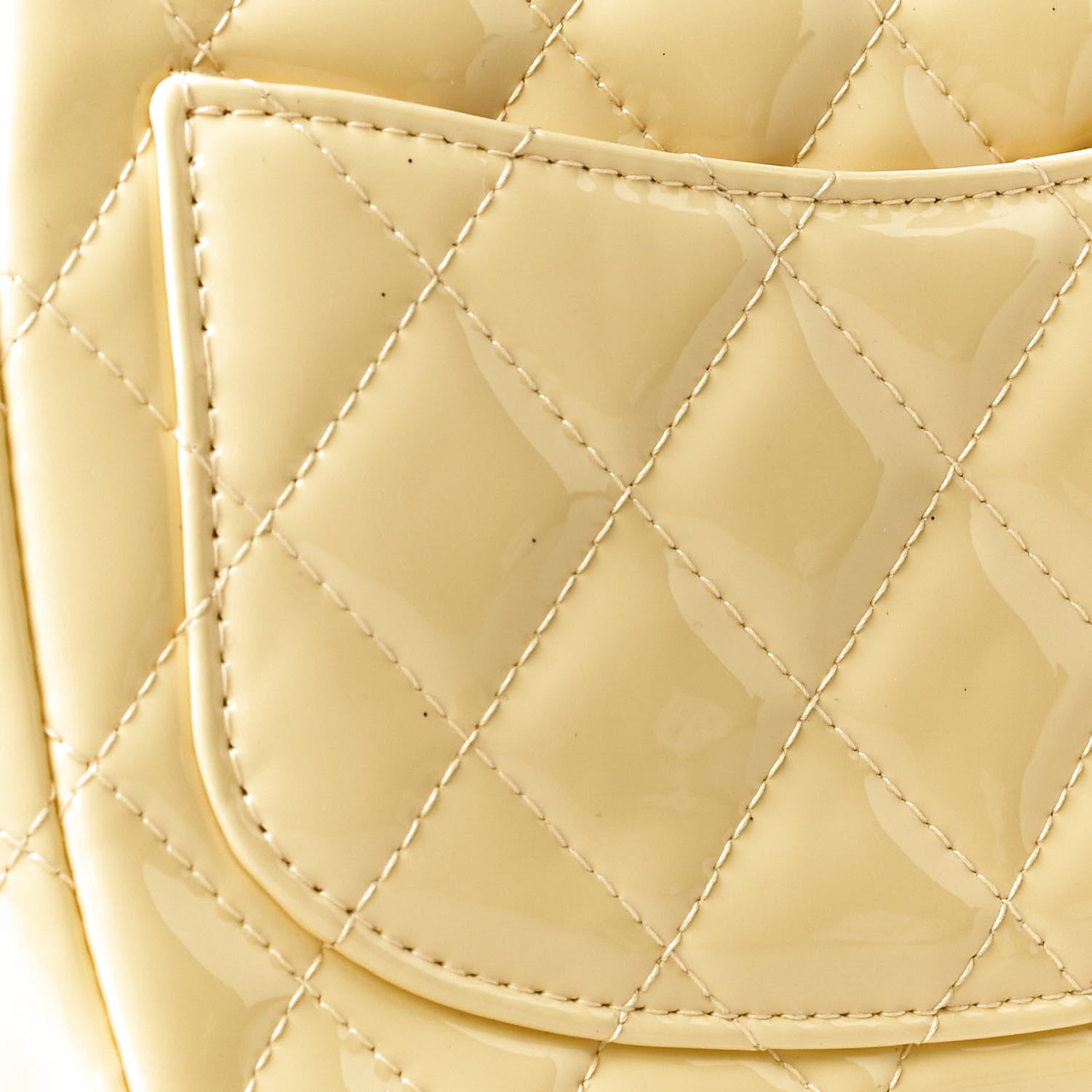 Chanel Patent Quilted Mini Square Flap Yellow 11 of 15