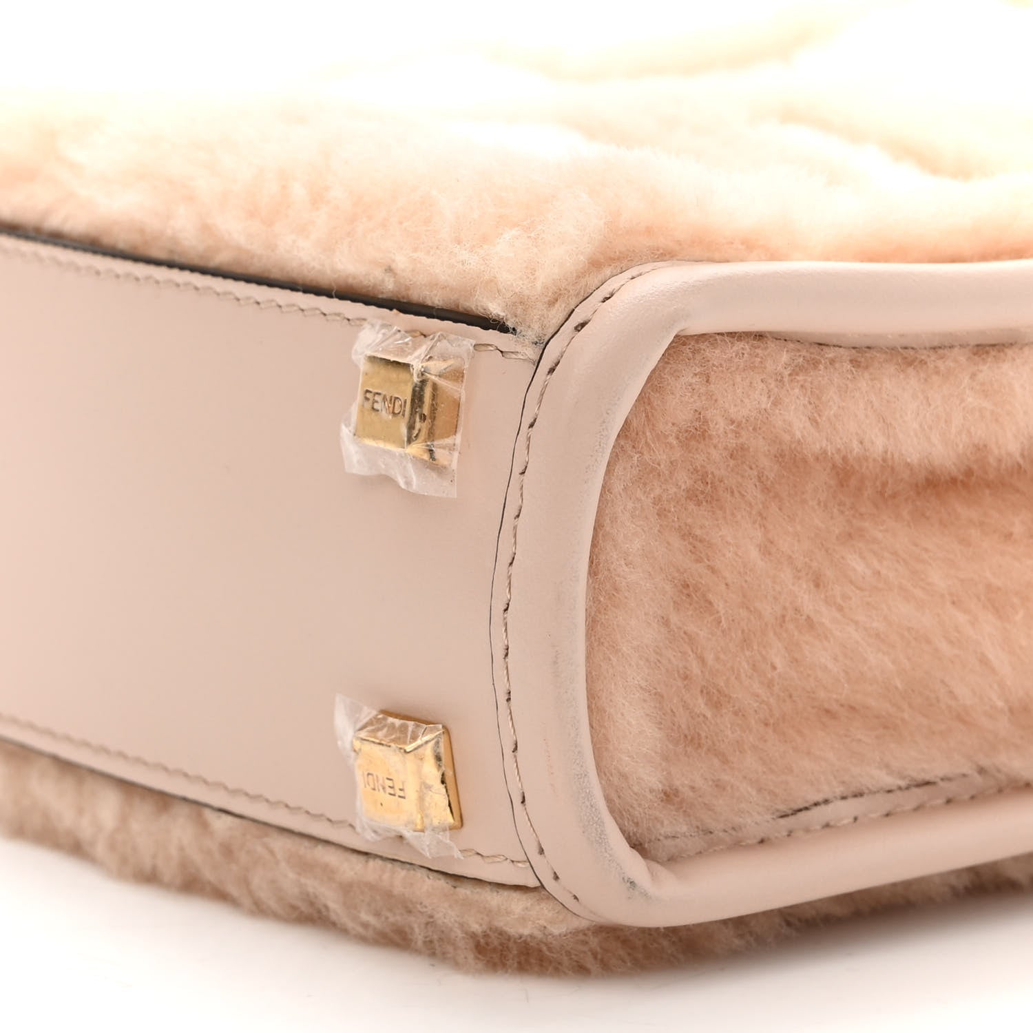 Fendi Shearling Plexiglass FF Mini Fendi Sunshine Shopper Soap White 10 of 10