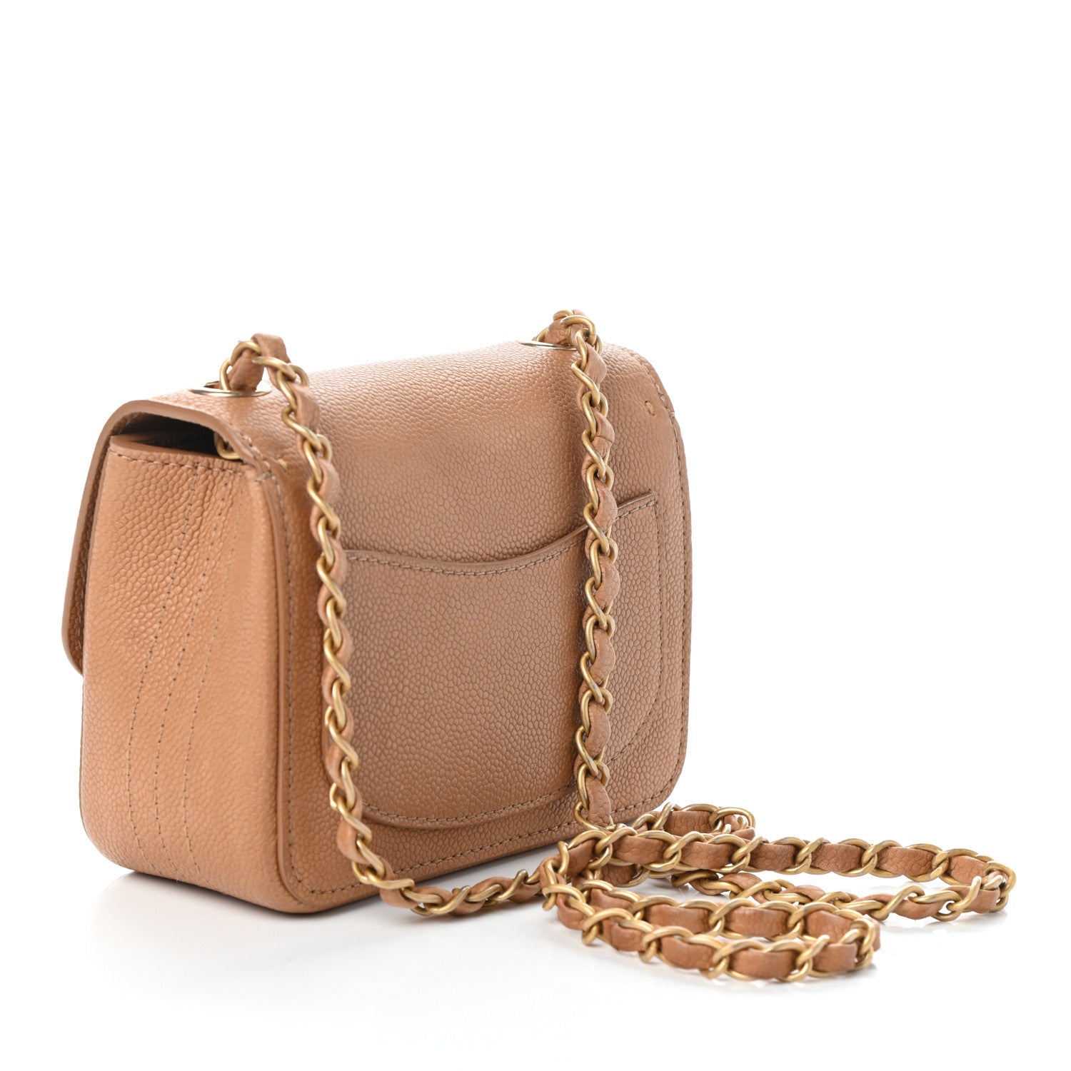 Chanel Grained Calfskin Mini Square Classic Pure Flap Brown 3 of 9
