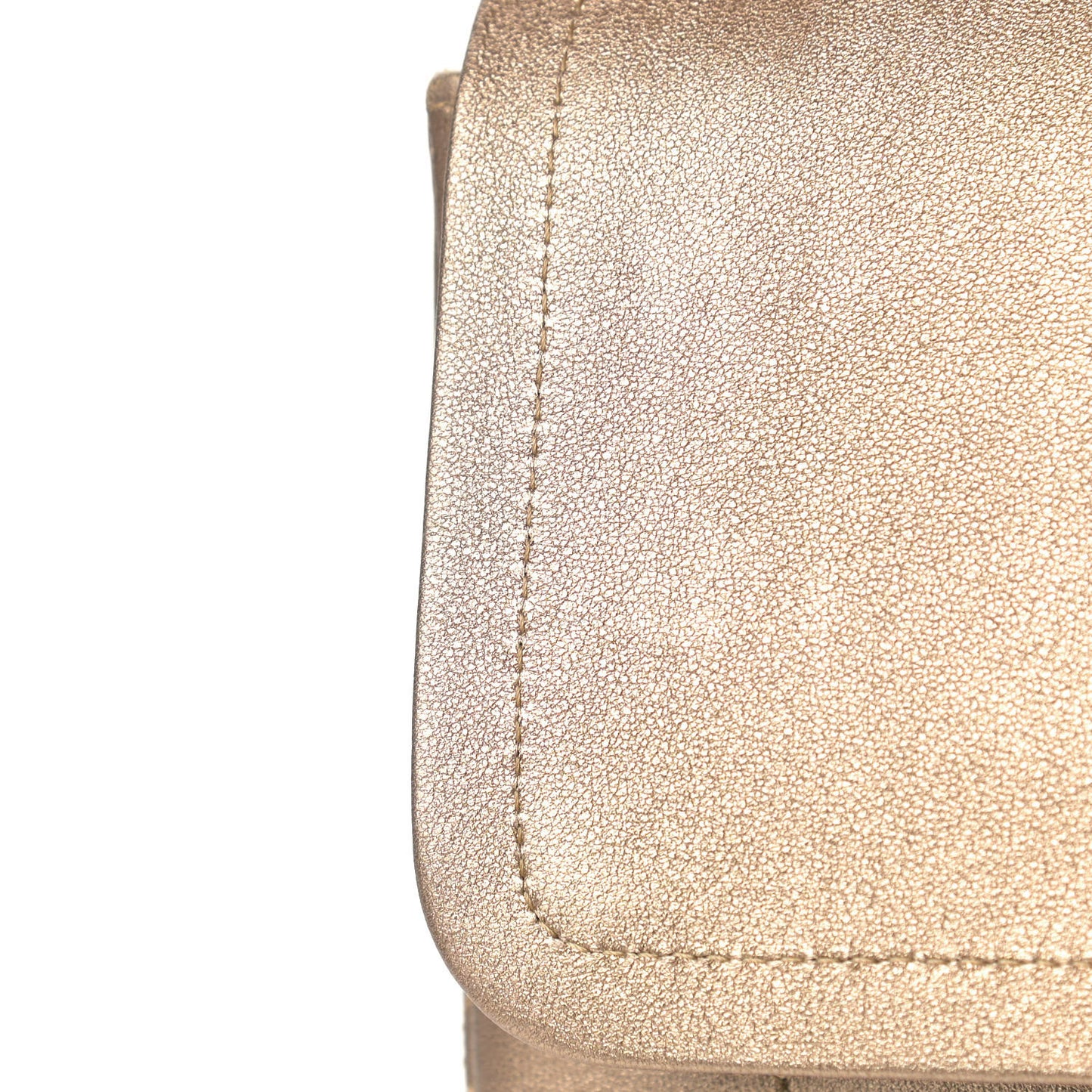 Metallic Lambskin Quilted Jumbo Double Flap Gold