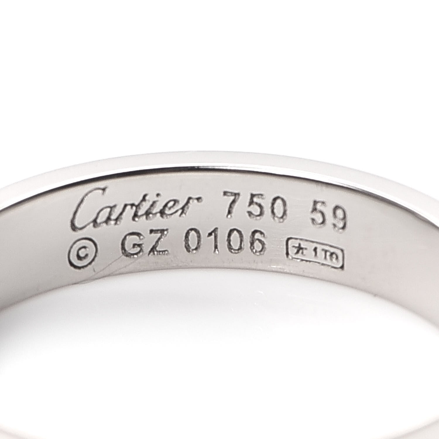 Cartier 18K White Gold 3.5mm LOVE Wedding Band Ring 59 8.75 4 of 4