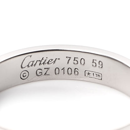 Cartier 18K White Gold 3.5mm LOVE Wedding Band Ring 59 8.75 4 of 4