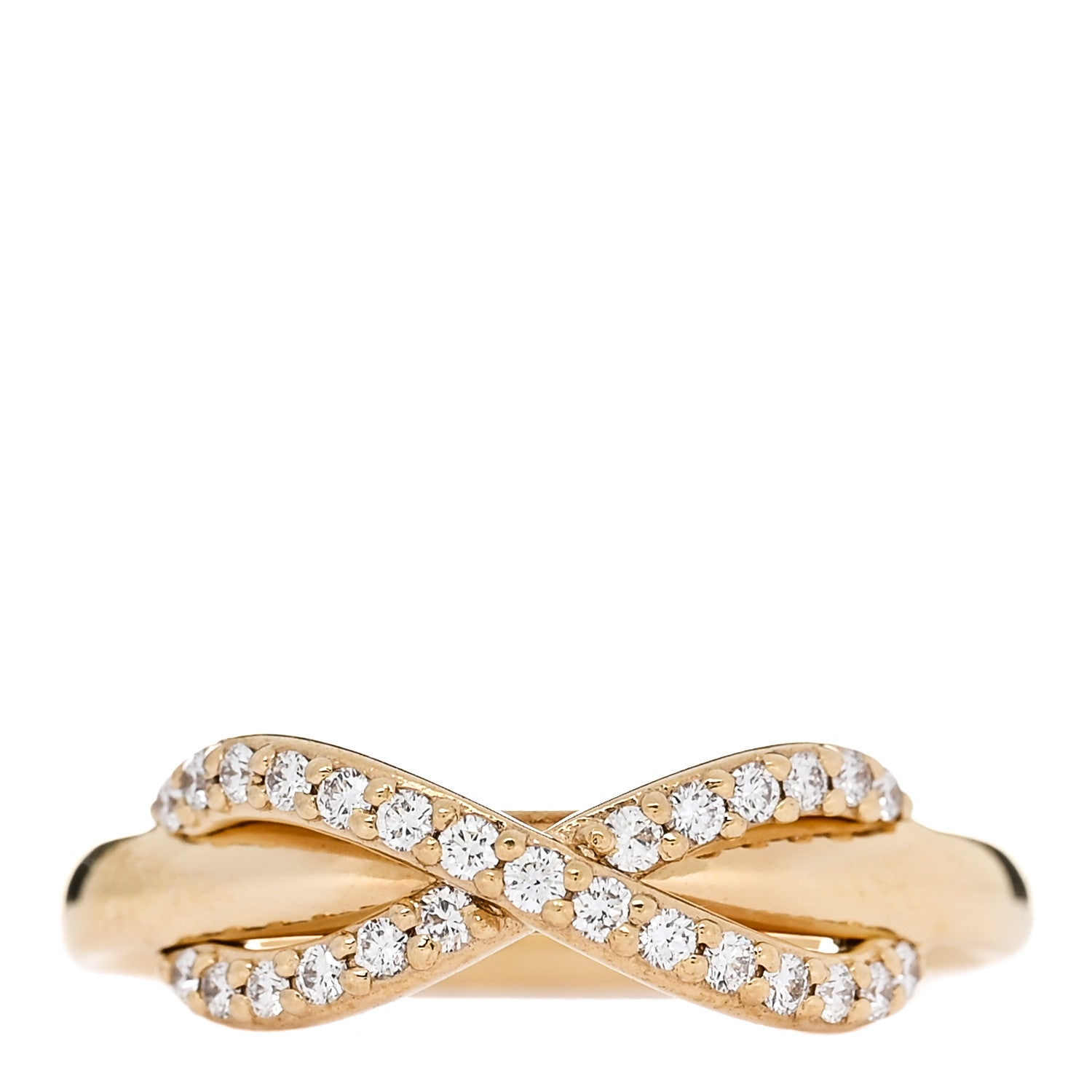 Tiffany 18K Yellow Gold Diamond Infinity Ring 50 5.5 1 of 4