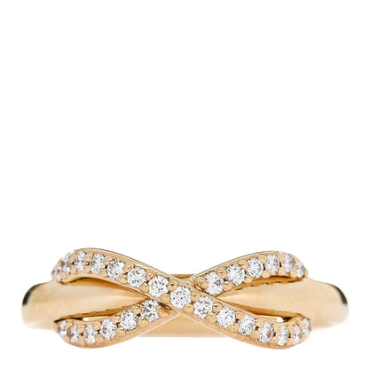 Tiffany 18K Yellow Gold Diamond Infinity Ring 50 5.5 1 of 4
