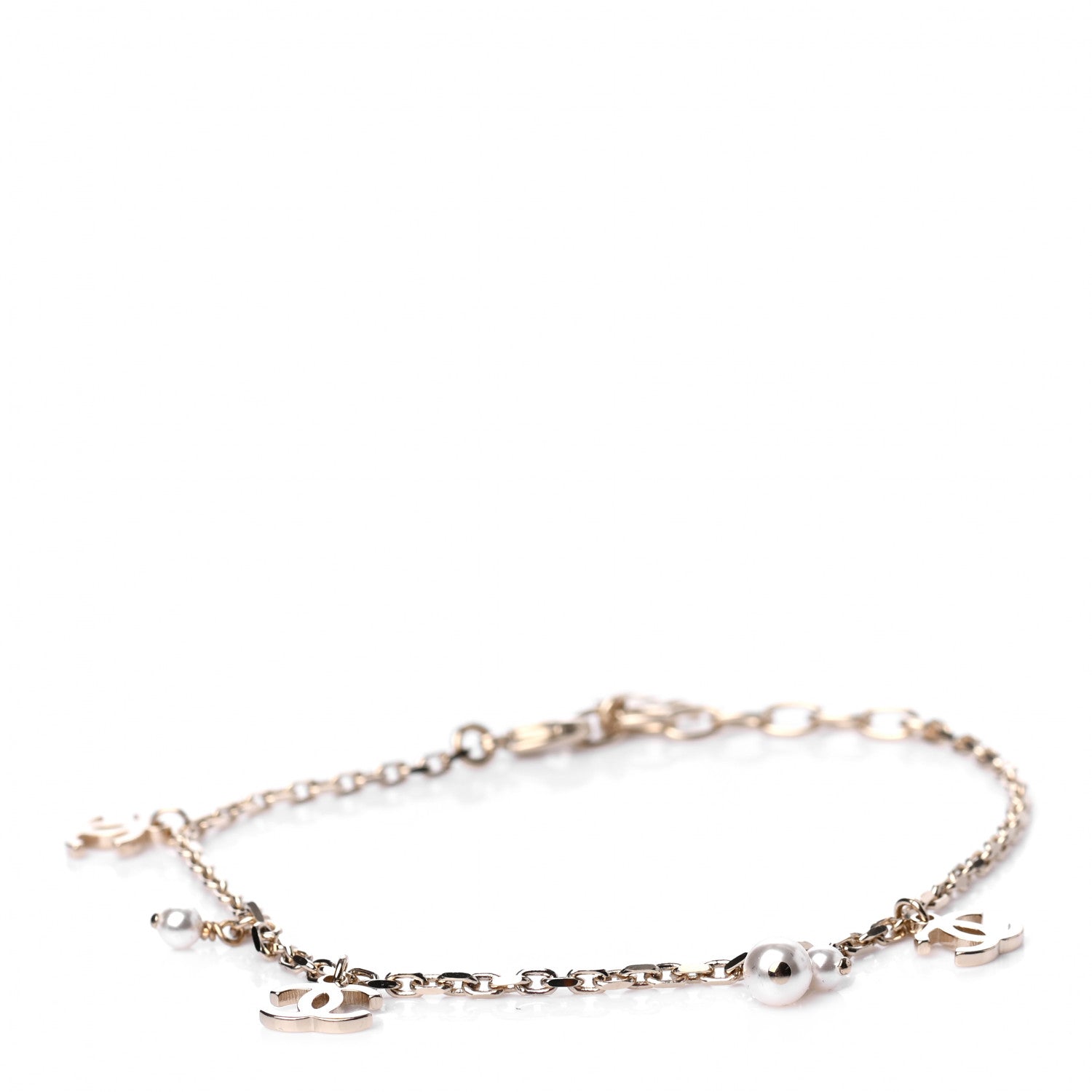 Chanel Pearl CC Chain Anklet Gold 1 of 4