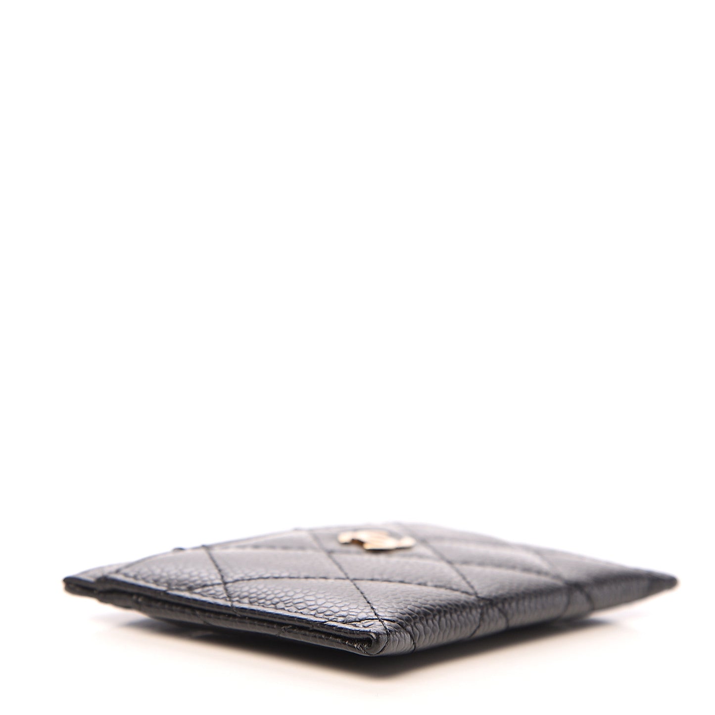 Caviar Quilted Card Holder Black