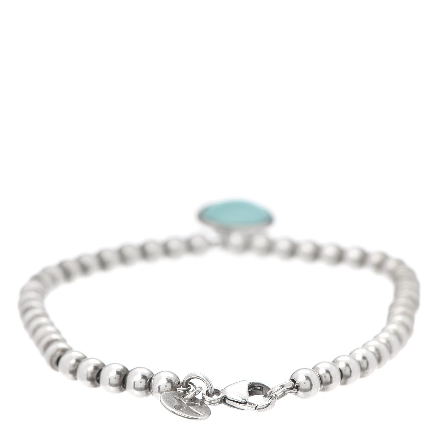Tiffany Sterling Silver Turquoise Paloma Picasso Beaded Dot Charm Bracelet 3 of 7